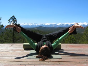 Wide Legged Pose on Foam Roller